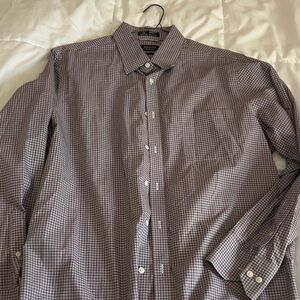 Nordstrom Purple and White Checkered Button Down Shirt